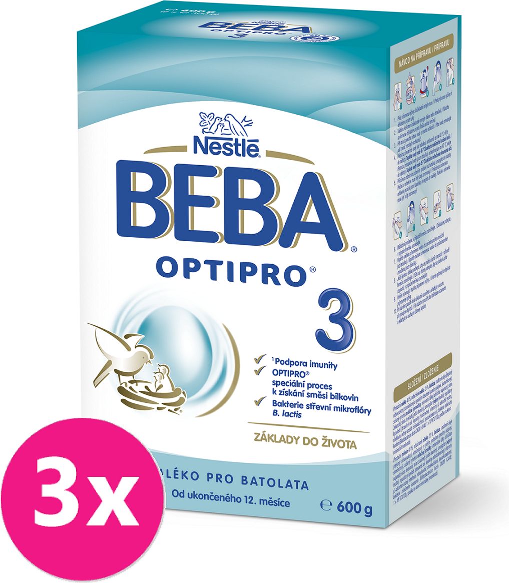 3x BEBA OPTIPRO 3 (600 g) - kojenecké mléko - obrázek 1