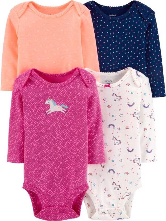 CARTER'S Body dlouhý rukáv - Jednorožec 4 ks, 18 m/vel. 86 - obrázek 1