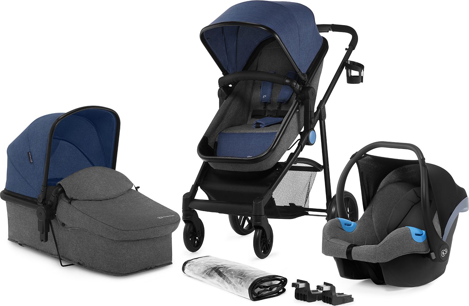 KINDERKRAFT Kočárek kombinovaný Juli 3v1 Denim 2019 - obrázek 1