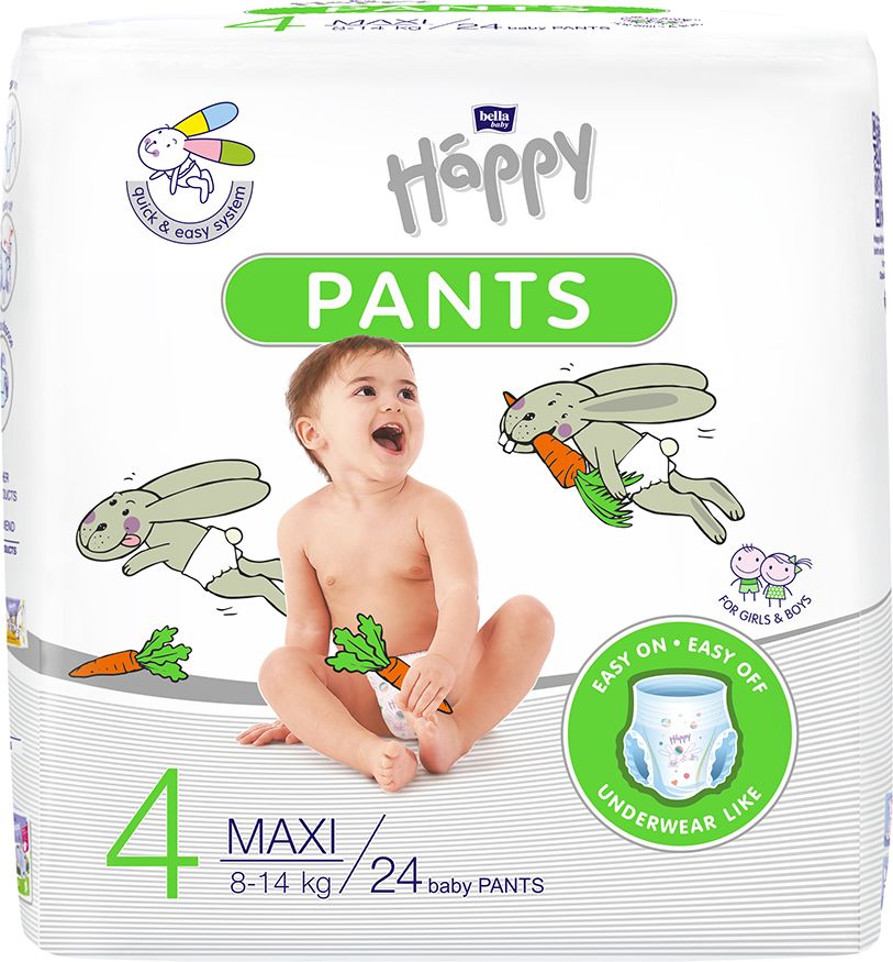 BELLA HAPPY Pants Maxi (8-14 kg) 144 ks MĚSÍČNÍ BALENÍ – jenorázové pleny - obrázek 2
