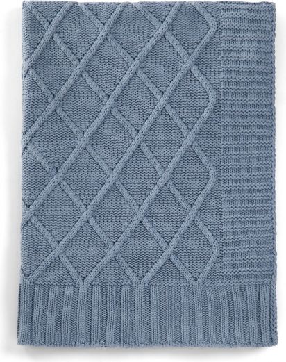 Mamas & Papas Pletená deka modrý denim - obrázek 1