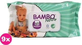 9x BAMBO Nature vlhčené ubrousky (80 ks) - obrázek 1