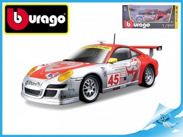 RACE PORSCE 911GT3 RSR 1:24 stříbro-červené - obrázek 4