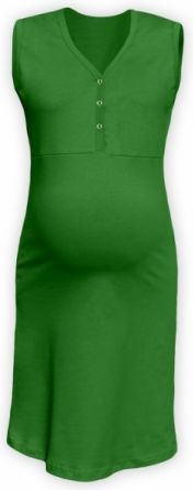 Těhotenská, kojící noční košile PAVLA bez rukávu - zelená - obrázek 1