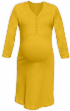 Těhotenská, kojící noční košile PAVLA 3/4 - žlutá - obrázek 1