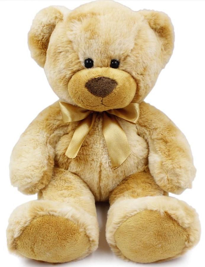 Mazlíci plyšové zvířátko Medvídek béžový s mašlí 30 cm - obrázek 1