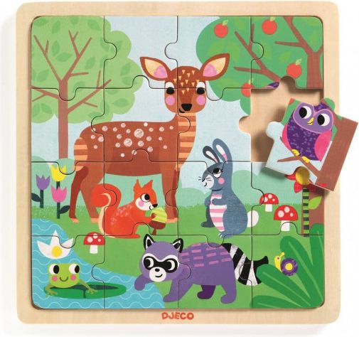 Djeco Dřevěné puzzle Lesní zvířatka - obrázek 1