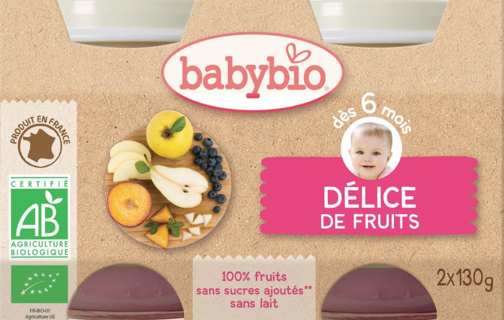 BabyBio příkrm ovocná směs 2x130g - obrázek 1