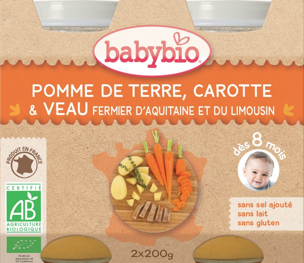 BabyBio menu brambory s mrkví, rajčaty a telecím masem - obrázek 1