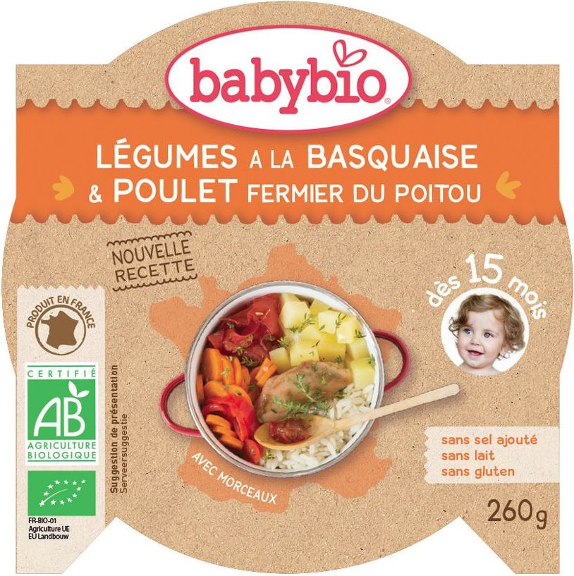 BabyBio menu zelenina s kuřecím masem a rýží 260g - obrázek 1