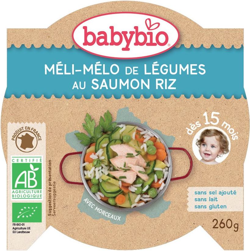 BabyBio menu zelenina s lososem a rýží 260g - obrázek 1