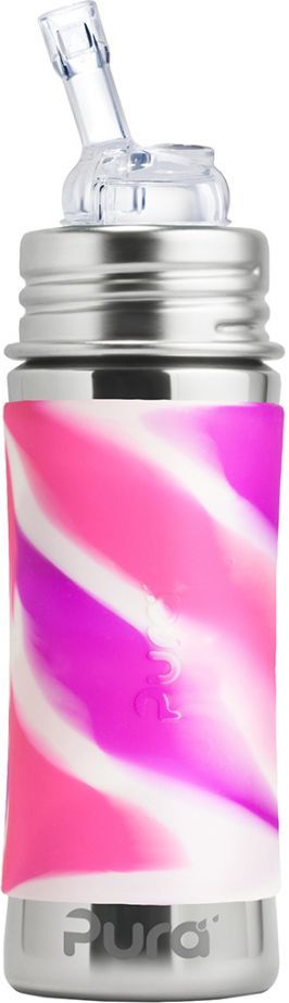 Nerezová láhev se slámkou 325 ml Pura - obrázek 1