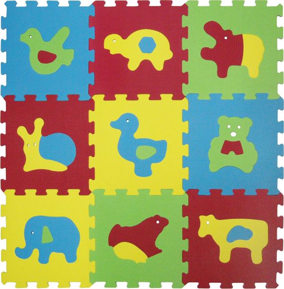 Pěnové puzzle 84x84 cm Ludi Zvířátka Basic - obrázek 1