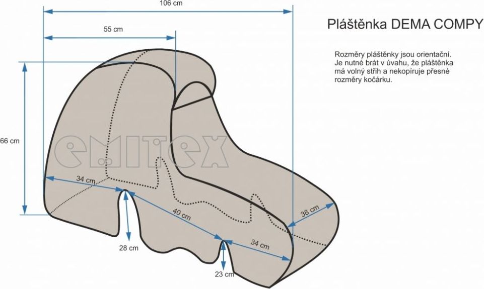 Pláštěnka na kočárek Emitex Dema Compy - obrázek 2