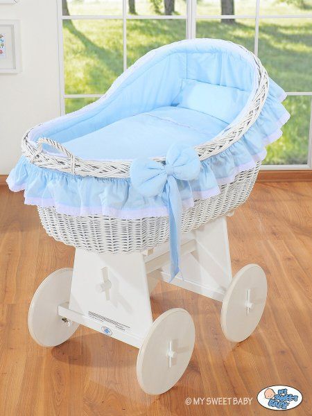 My Sweet Baby Carina proutěný koš s proutěnou boudou bílý - obrázek 1