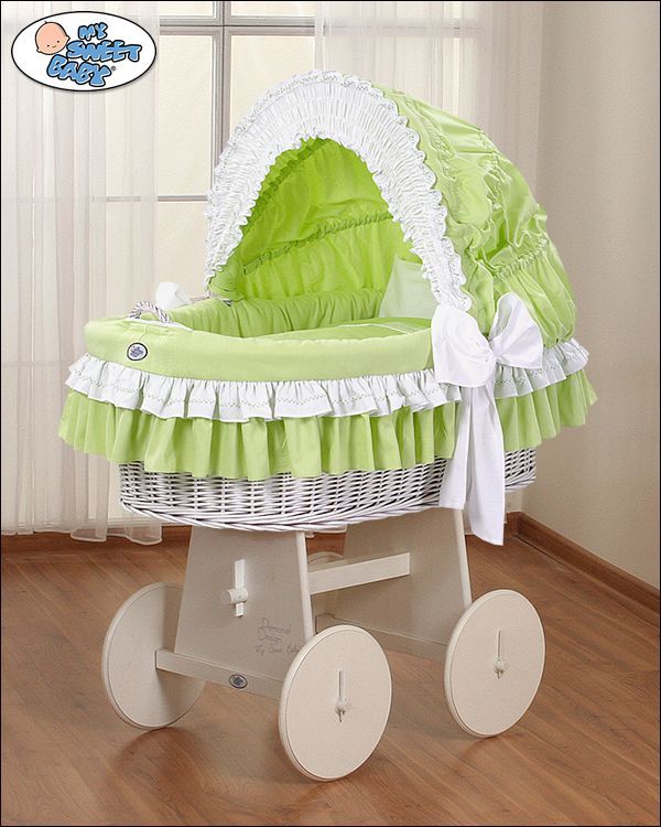 My Sweet Baby s mašlí proutěný koš s boudou, bílý Růžová 2017 - obrázek 2