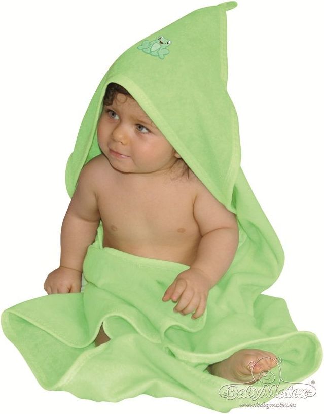 Baby Matex Froté dětská osuška s kapucí Béžová + Žlutá - obrázek 2