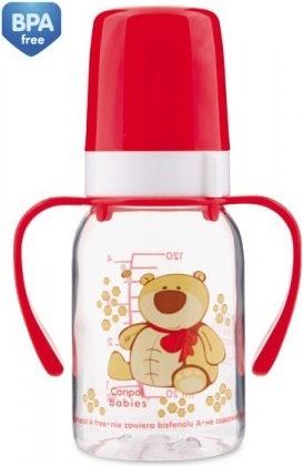 Canpol Animals láhev s potiskem 120 ml s úchyty bez BPA - obrázek 1