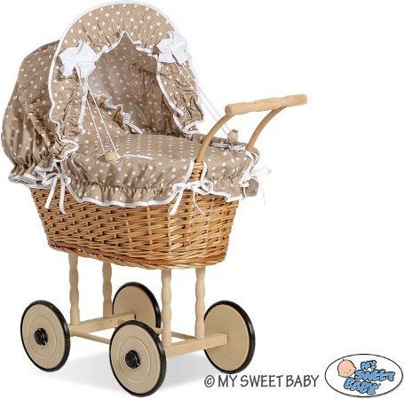 My Sweet Baby proutěný kočárek pro panenku přírodní 1 Hnědá 2016 - obrázek 1