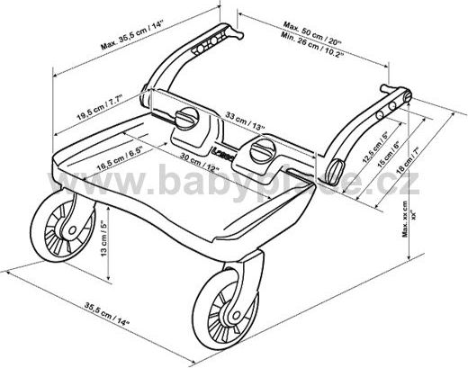 Lascal BUGGY BOARD MINI - červený- závěsné stupátko - obrázek 2
