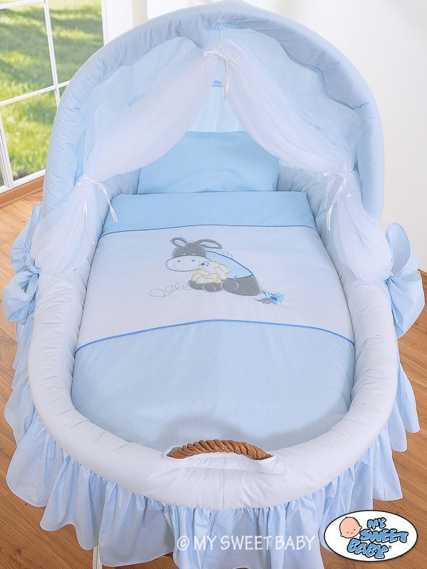 My Sweet Baby Oslík proutěný koš s boudou, přírodní - obrázek 2