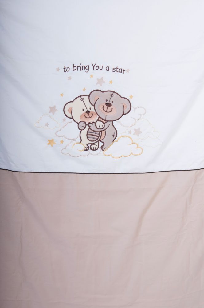 Povlečení bavlněný satén krémovo-hnědé Baby´s Zone Cute 4-dílné - obrázek 2