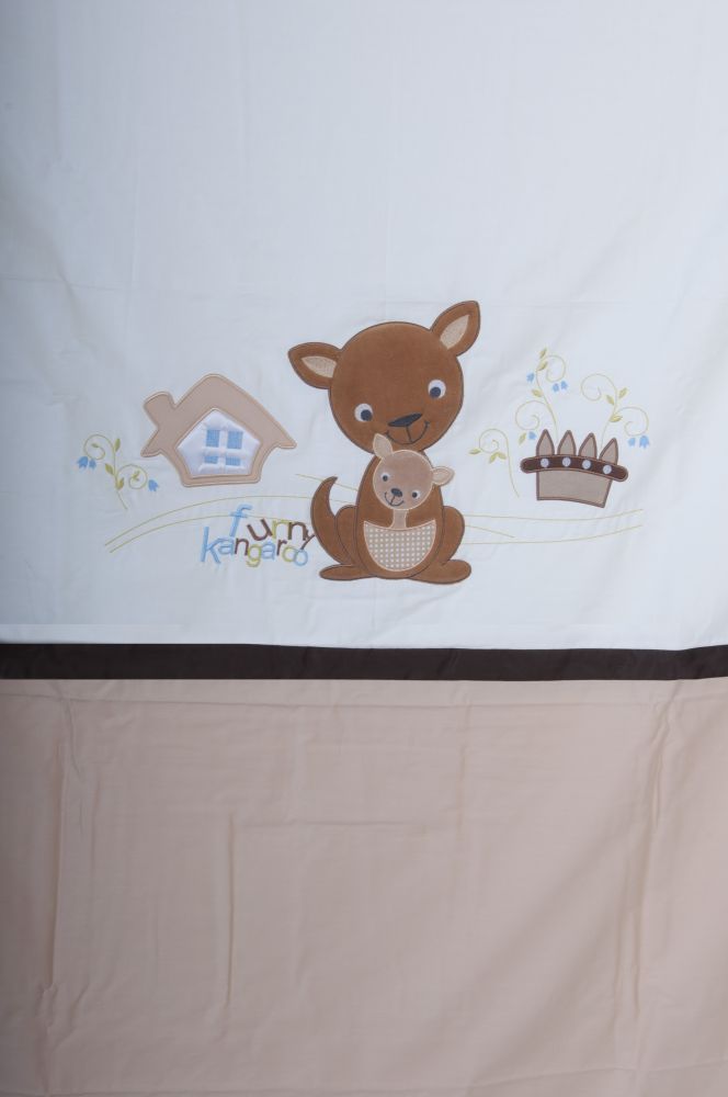 Povlečení bavlněný satén krémové Baby´s Zone Kangaroo 4-dílné - obrázek 2