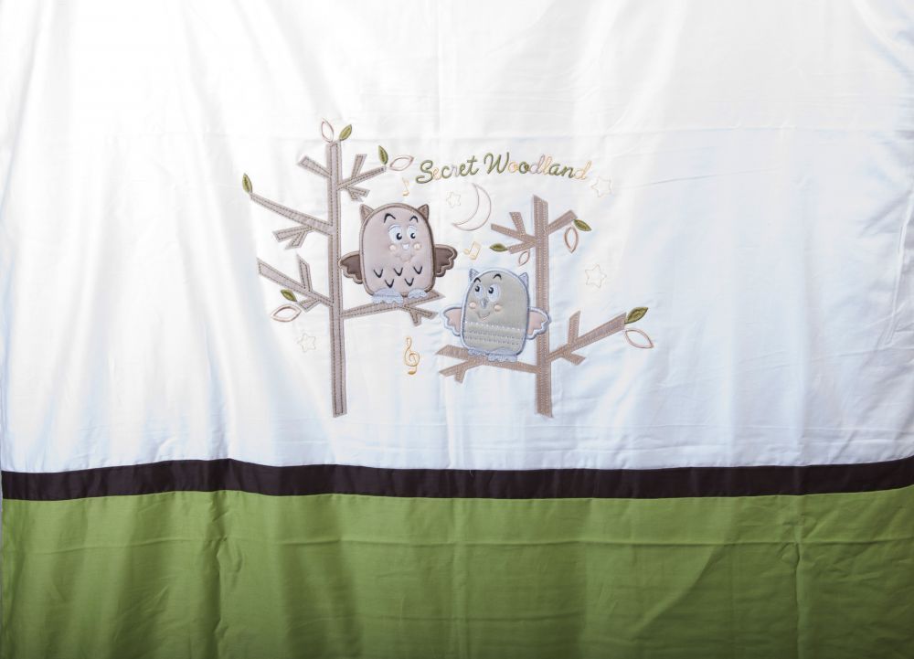 Povlečení bavlněný satén zelené Baby´s Zone Owls - obrázek 2