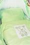 Proutěný koš Amy Viktorie s povlečením PEPITKO v barevném provedení Zelená - obrázek 1