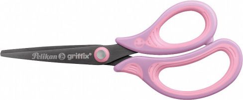 Dětské ergonomické nůžky Griffix se špičatou špičkou - pro praváky, fialové, na blistru - obrázek 1