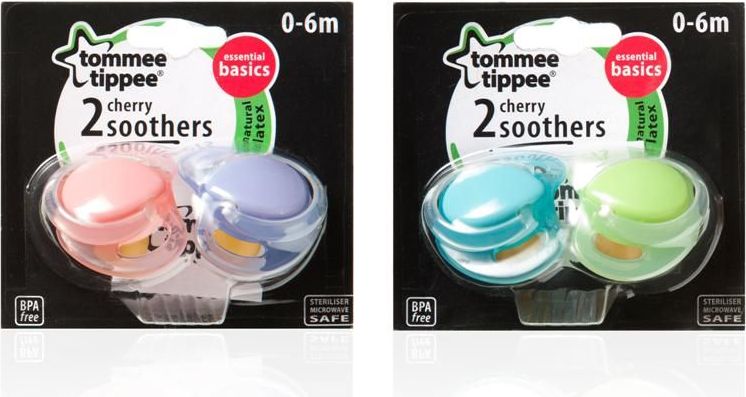 Tommee Tippee Šidítko Tomme Tippee Cherry Basic latex 2ks, 0-6m - obrázek 1