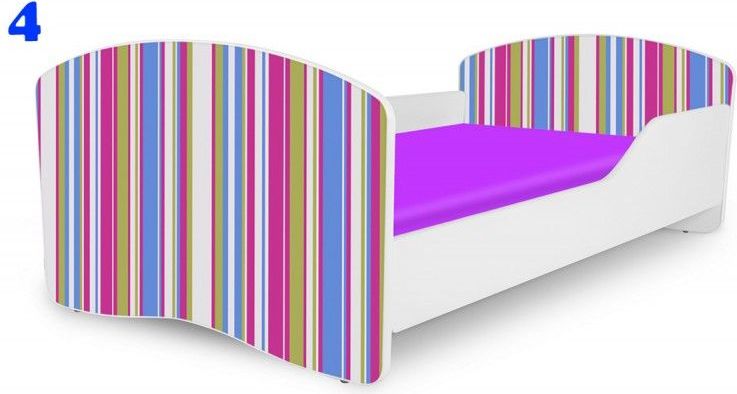 Pinokio Deluxe Rainbow Pruhy 4 dětská postel 160x80 cm - obrázek 1