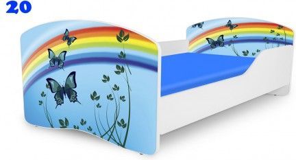 Pinokio Deluxe Rainbow Motýli 20 dětská postel 140x70 cm - obrázek 1