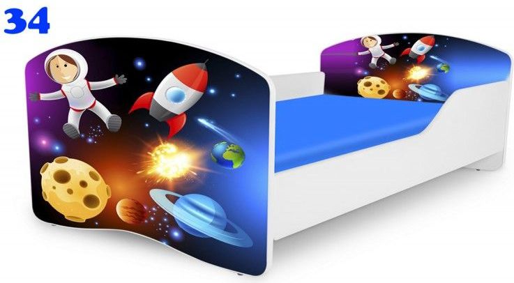 Pinokio Deluxe Rainbow Vesmír 34 dětská postel 140x70 cm - obrázek 1