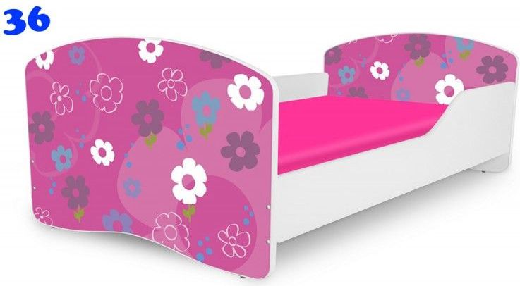 Pinokio Deluxe Rainbow Květinky 36 dětská postel 140x70 cm - obrázek 1