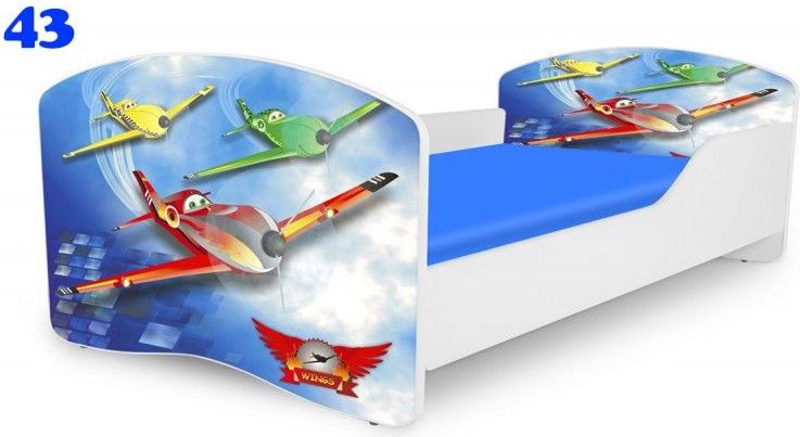 Pinokio Deluxe Rainbow Letadla 43 dětská postel 140x70 cm - obrázek 1