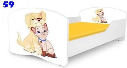 Pinokio Deluxe Rainbow Pejsek a kočička 59 dětská postel - obrázek 1