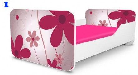 Pinokio Deluxe Square Růžové květinky 1 dětská postel - obrázek 1