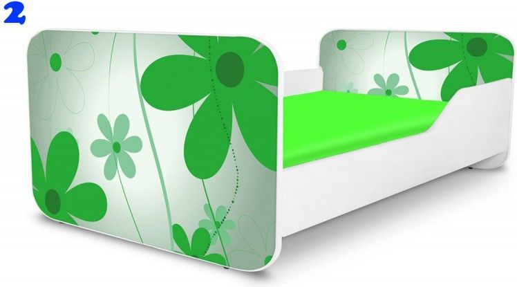 Pinokio Deluxe Square Zelené květinky 2 dětská postel 140x70 cm - obrázek 1