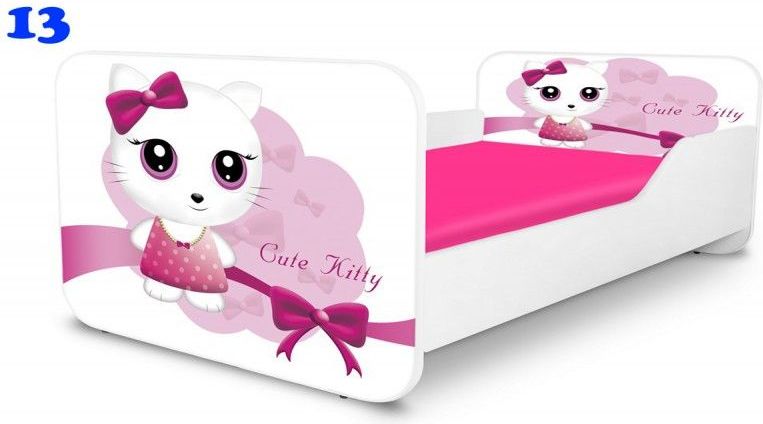 Pinokio Deluxe Square Cute Kitty 13 dětská postel 140x70 cm - obrázek 1