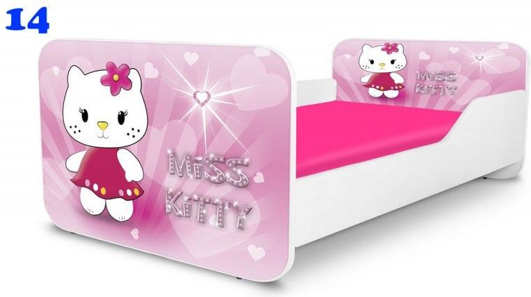 Pinokio Deluxe Square Miss Kitty 14 dětská postel 140x70 cm - obrázek 1