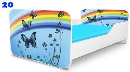 Pinokio Deluxe Square Motýli 20 dětská postel 140x70 cm - obrázek 1