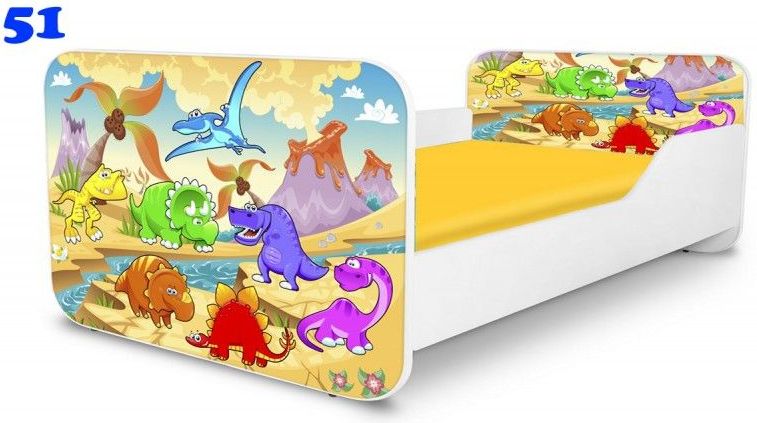 Pinokio Deluxe Square Dinosauři 51 dětská postel - obrázek 1