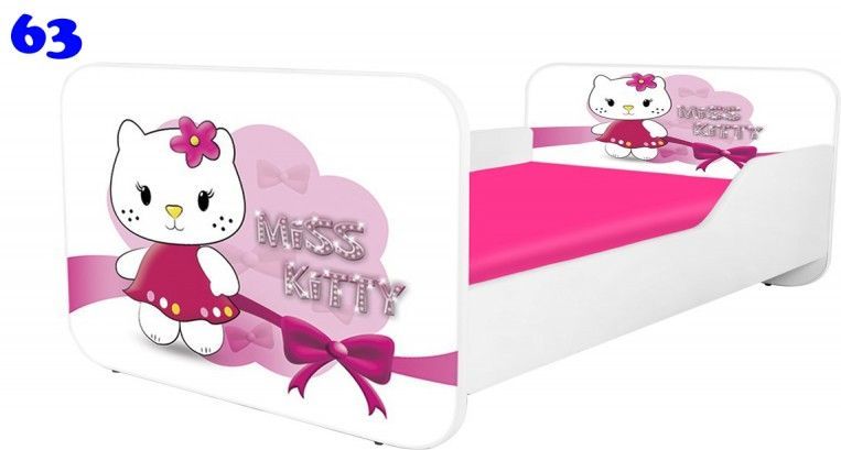 Pinokio Deluxe Square Miss Kitty 63 dětská postel 140x70 cm - obrázek 1