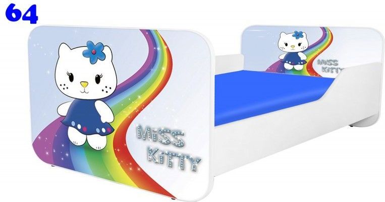 Pinokio Deluxe Square Miss Kitty 64 dětská postel 140x70 cm - obrázek 1