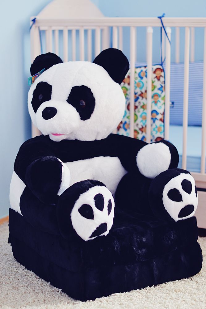 Dětské plyšové křesílko Smyk 2v1 Panda - obrázek 1