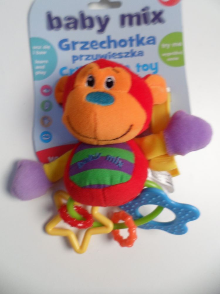 Plyšové chrastítko BabyMix Opička - obrázek 1