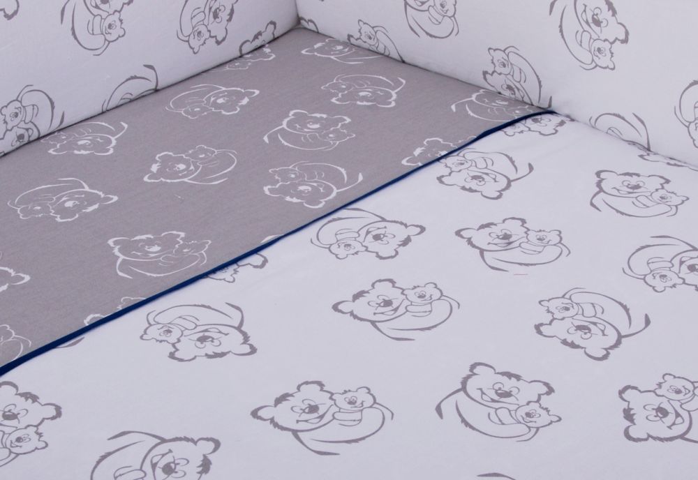 Bavlněné povlečení do postýlky Glück Veselí Tmavě modrá - obrázek 2