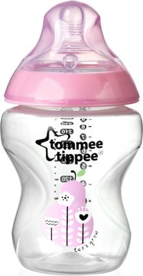 Tommee Tippee Kojenecká láhev s obrázky Tomme Tippee C2N, 2ks 260ml, 0+ růžová hruška - obrázek 1