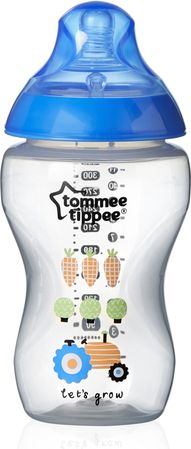 Tommee Tippee Kojenecká láhev s obrázky Tomme Tippee C2N, 2ks 340ml, 3+modrý traktůrek - obrázek 1